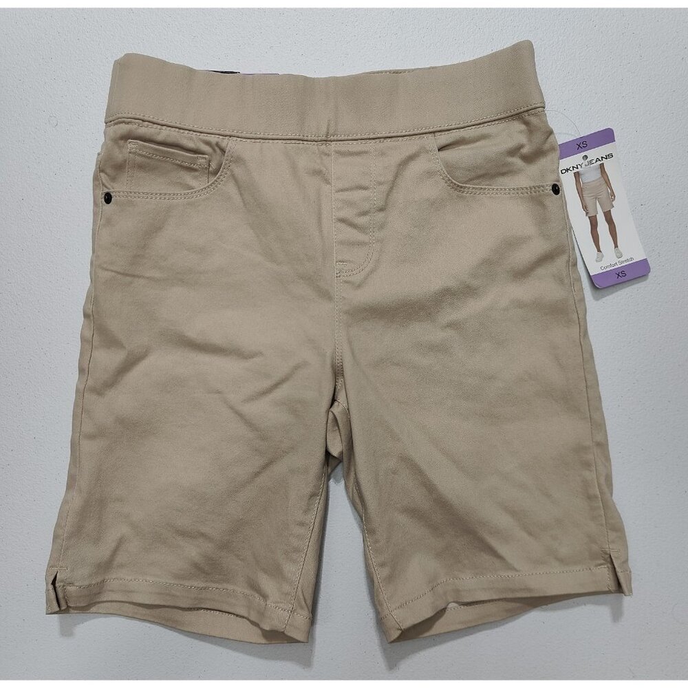 DKNY Women's Khaki Stretch Pull On Shorts Size XS